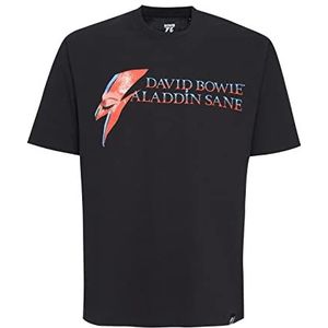 Recovered Heren David Bowie Aladdin Sane Relaxed Black by XXL T-Shirt, zwart, XXL