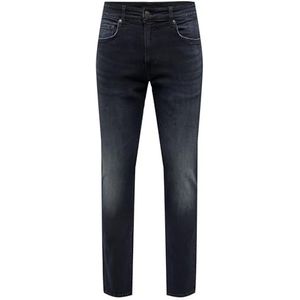 ONLY & SONS Slim Fit Jeans voor heren, Blue Black Denim., 34W / 30L