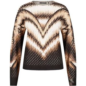 TAIFUN Pullover 1/1 mouw, Zwart met patroon., 42