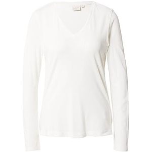 Cream Dames T-shirt Jersey Tee V-hals lange mouwen regular fit hi-lengte dames, Sneeuwwitje, XXL