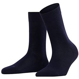 FALKE Dames Sokken Sensitive London W SO Katoen Met comfort tailleband 1 Paar, Blauw (Dark Navy 6370) nieuw - milieuvriendelijk, 35-38