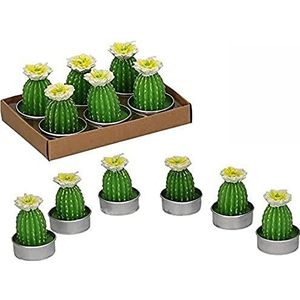 Vacchetti Cactus kaars met witte bloem verpakking 6 stuks, Other, medium