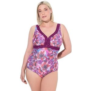 Ulla Popken - Badpak - Lichtblauw - Bloemenprint