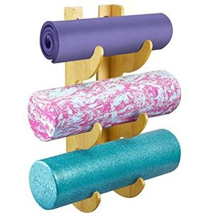 Yes4All Wandmontage Houten Schuim Roller Rack/Yoga Mat Houder Voor Opslag Thuis Gym Accessoires En Decor