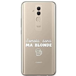 Zokko Beschermhoes voor Huawei Mate 20 Lite Jamais ohne Meine Blonde – zacht transparant inkt wit