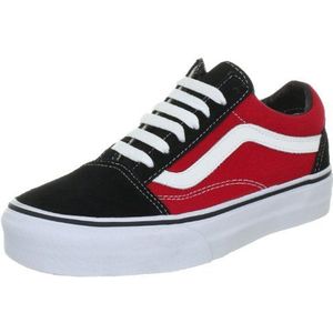 Vans Old Skool VKW66EJ Klassieke sneakers voor volwassenen, uniseks, Rood Suede Canvas Black Red, 38.5 EU