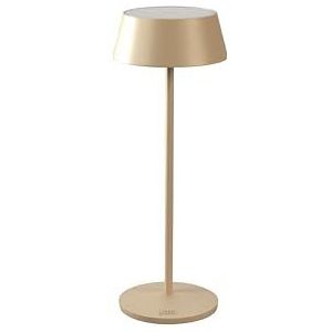 Konstsmide Menton 7839-330 Led-tafellamp, zandkleurig, voor binnen en buiten, draadloos, 11 x 30 x 11 cm