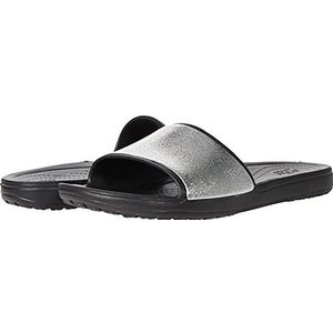 Crocs Sloane Shine Low Slide W Houten schoen, uniseks, zwart, 35 EU