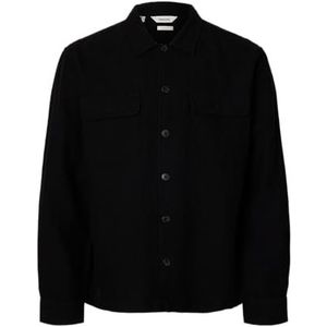 Selected - Leroy Linen Blend Overshirt - Groen - 76% Linnen - Relaxed Fit