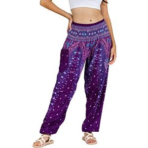 LOFBAZ - Harembroek - Paars - Dames - Yoga Boho Hippie Kleding