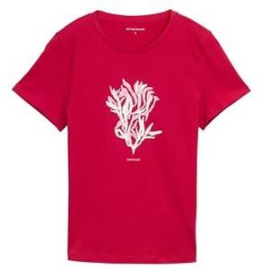 TOM TAILOR T-shirt voor dames, 37989 - Frambozenrood, L