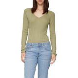 Gebreide Trui - V-Hals - Groen - Viscosemix - Regular Fit