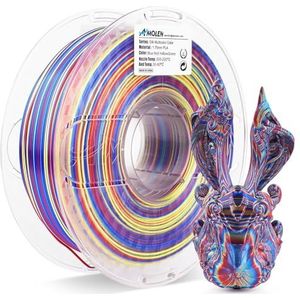 AMOLEN Zijde PLA 3D Printer Filament, Glanzend Veelkleurig Regenboog PLA Filament 1,75 mm, snelle Kleurverandering PLA 3D Printing Filament voor de meeste FDM 3D-printers, blauw rood groen