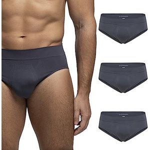 POMPEA U-slip naadloze onderbroek voor heren (verpakking van 3 stuks), Basic grijs, S/M