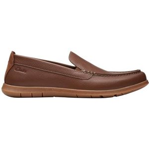 Clarks Heren Flexway Step Loafer Flat, lichtbruin Lea, 6 UK, Lichtbruine Lea, 39.5 EU