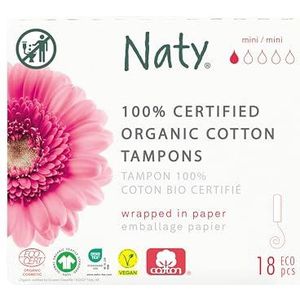 Eco by Naty - Tampons zonder Applicator Mini - Biologisch Katoen - 18 Stuks