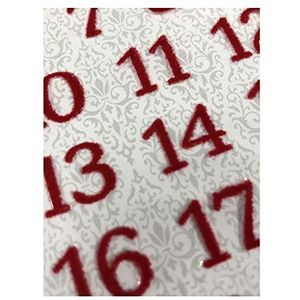 Flocked Stickers Numbers Red Barok