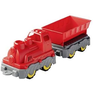 Big Power Worker Mini Trein (45 cm) - speelgoedlocomotief met kiepwagen voor binnen en buiten, speeltrein voor kinderen vanaf 2 jaar, rood-grijs