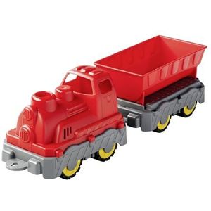 Big Power Worker Mini Trein (45 cm) - speelgoedlocomotief met kantelwagen voor binnen en buiten, speeltrein voor kinderen vanaf 2 jaar, rood-grijs