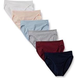 Amazon Essentials Women's Katoenen hoge onderbroek met pijpen (verkrijgbaar in grote maten), Pack of 6, Coole kleuren/Warme tinten, 38