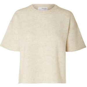 SELECTED FEMME T-shirt voor dames, berken/details: melange, XL
