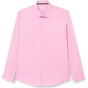 Seidensticker Men's Slim Fit shirt met lange mouwen, roze, 44, roze, 44