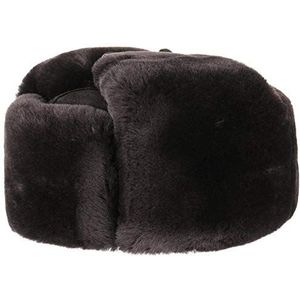 Lierys Zjivago bontmuts van leer, zwart of bruin (ca. 12 cm hoog) - Ushanka met gewatteerde voering - Russische muts met bont (scheerwol) - Wintermutsen maten S-XXL - XL (60-61 cm) bruin