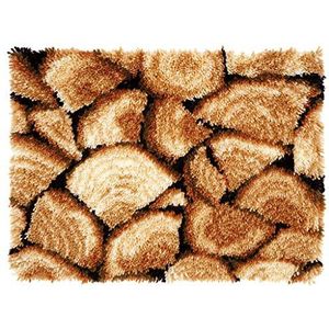 Vervaco PN-0157818 knopen tapijt houtblokken knoopverpakking, katoen, meerkleurig, 54 x 42 cm / 21,6"" x 16,8