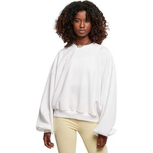 Urban Classics Dames Dames Oversized Triangle Crew Neck Sweatshirt, Wit, XL/XXL