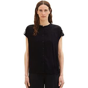 TOM TAILOR Damesblouse met losse pasvorm, 14482 - Deep Black, 32