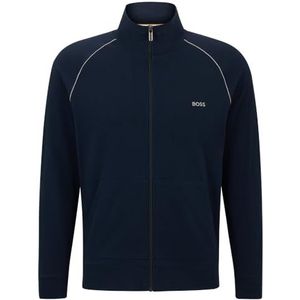 Donkerblauw Vest - Zonder Capuchon - Kangoeroezak - Ritssluiting