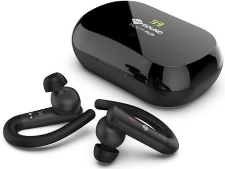 Meliconi Mysound True Fit Plus True Wireless Bluetooth 5.3 hoofdtelefoon, zwart, voor sport, touch-bediening, oplaadbox met led, 32-uurs batterij