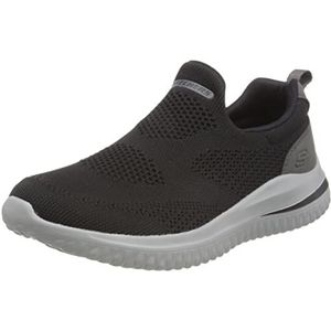 Skechers Heren Delson 3.0 Sneaker, Zwart Gebreid Synthetisch, 40 EU