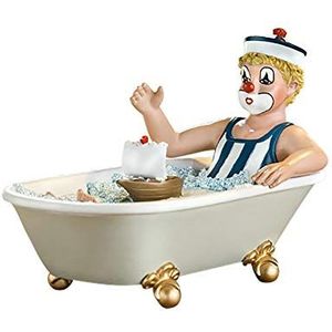 Gilde clown klein decoratief figuur clown matroos in bad op grote reis - verzamelstuk accessoire cadeau - maritieme decoratie handgemaakt - in cadeauverpakking - hoogte 10 cm