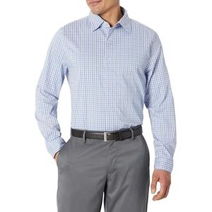 Amazon Essentials Heren Slim-Fit Lange Mouw Stretch Jurk Shirt, Wit Grid Check, XL