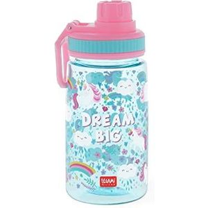 Legami - Drinkfles voor kinderen, licht, luchtdicht, BPA-vrij, 400 ml, eenhoorn-thema