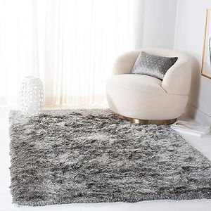 Safavieh Shaggy tapijt, SG511, handgetuft polyester, zilver, 120 x 180 cm