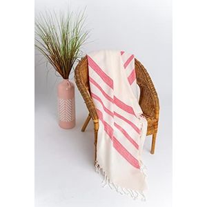 Questo Casa 100% Katoen Peshtemal, Turkse Handdoek, Fouta, Pestemal, Hamamdoek, Strand- en Badhanddoek, Lichtgewicht, Zacht en Absorberend, 90x180 Cm