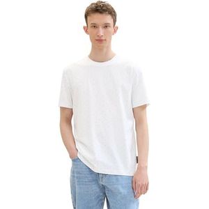 TOM TAILOR Denim Heren T-shirt, 35489 - White Multi Mini Wave, L