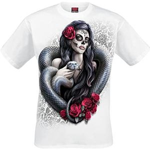 Spiral Poison Heart T-shirt wit XL 100% katoen Everyday Goth, Gothic, Street wear