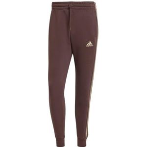 adidas Heren Essentials Fleece 3-Stripes Tapered Cuff Pants, shadow brown, L