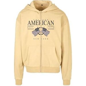 AMERICAN COLLEGE USA Sweatshirt met ritssluiting, American College, kinderen, uniseks, Beige, 16 Jaar