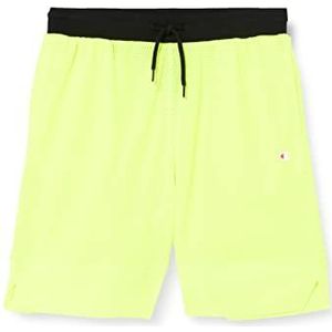 Champion Legacy Neon Spray Soft Mesh Bermuda Shorts voor kinderen en jongens, Fluorescerend geel, 3-4 Jaar