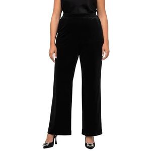 Ulla Popken, Dames, grote maten, fluwelen kostuumbroek, zwart