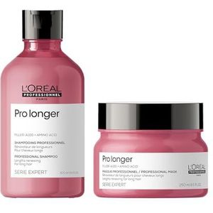 L'Oréal Serie Expert Pro Longer Mask 250ml & L'Oréal Professionnel Versterkende haarshampoo voor lang en dun haar, met Filler A-100 & aminozuren, Serie Expert, Pro Longer Shampoo, 300 ml
