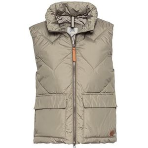camel active Korte gewatteerde bodywarmer voor dames van gerecycled polyester, groen (salie), 42