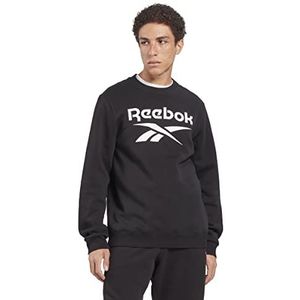 Reebok Mannen grote gestapelde Logo Crew Sweatshirt, zwart, 2XL, Zwart, XXL