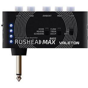 Valeton Rushead Max Bass Hoofdtelefoonversterker, multi-effects, USB-oplaadbaar, draagbaar, broekzak, slaapkamer, plug-in mini-hoofdtelefoonversterker