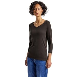 STREET ONE - Shirt - Deep Roast Brown - 3/4 Mouwen - Met Knoopdetail