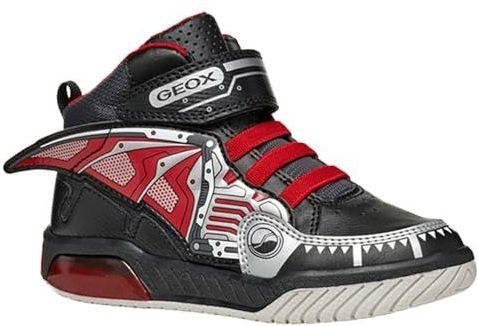 Geox - J Inek Boy - Kinderschoenen - Zwart - Rood - Ademend
